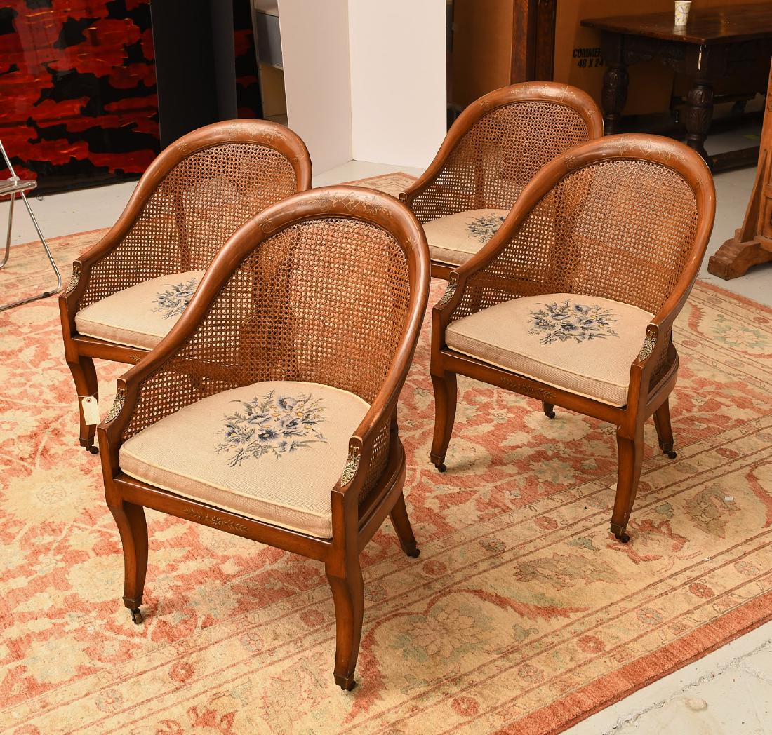 Set (4) Regency style barrel back bergeres (1 of 7)