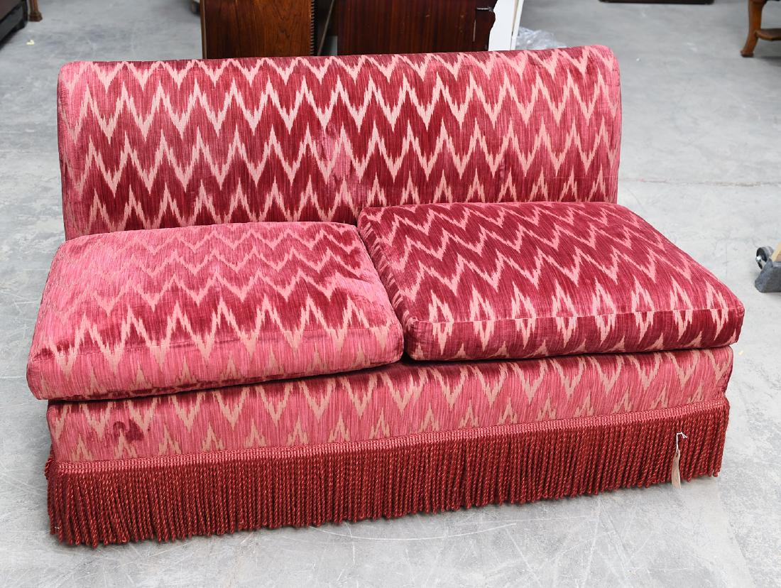 Turkish Revival style upholstered slipper settee (1 of 7)