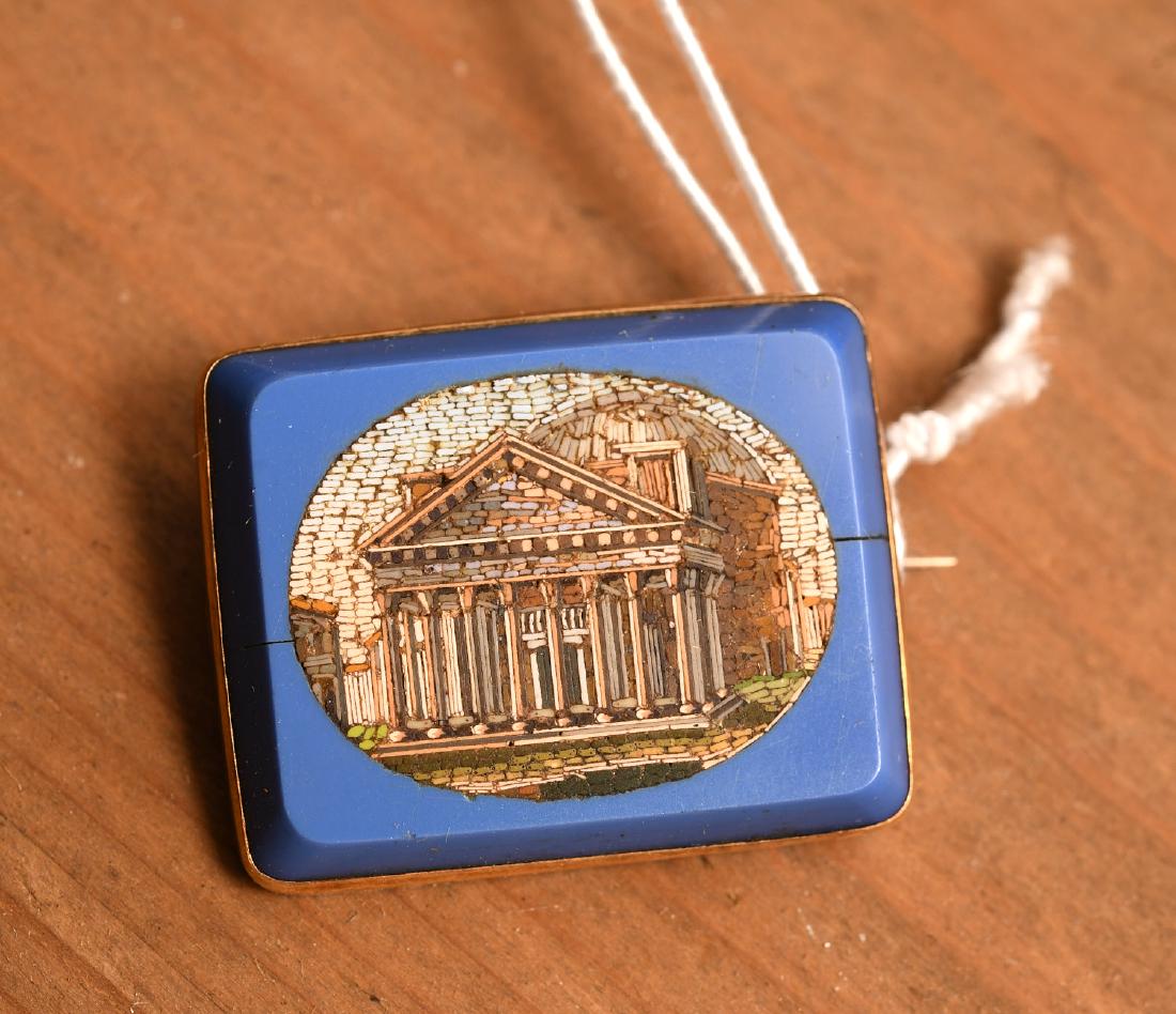 Italian micro mosaic Pantheon brooch (1 of 2)