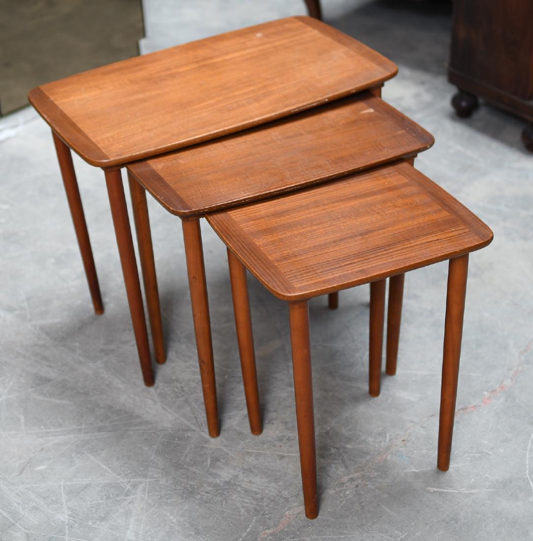 Set (3) Mid-Century teak nesting tables (1 of 6)