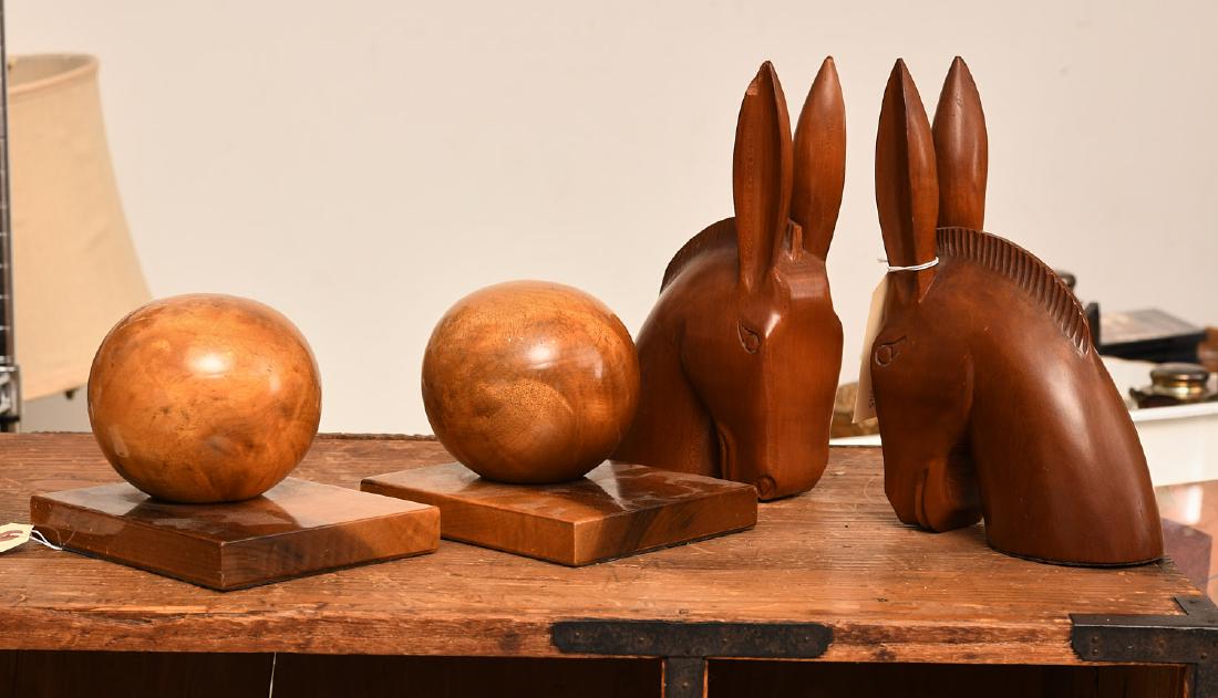 (2) pairs Art Deco wood bookends (1 of 5)