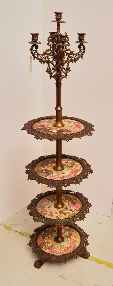 Royal Bonn tapestry, bronze floor candelabra (1 of 8)