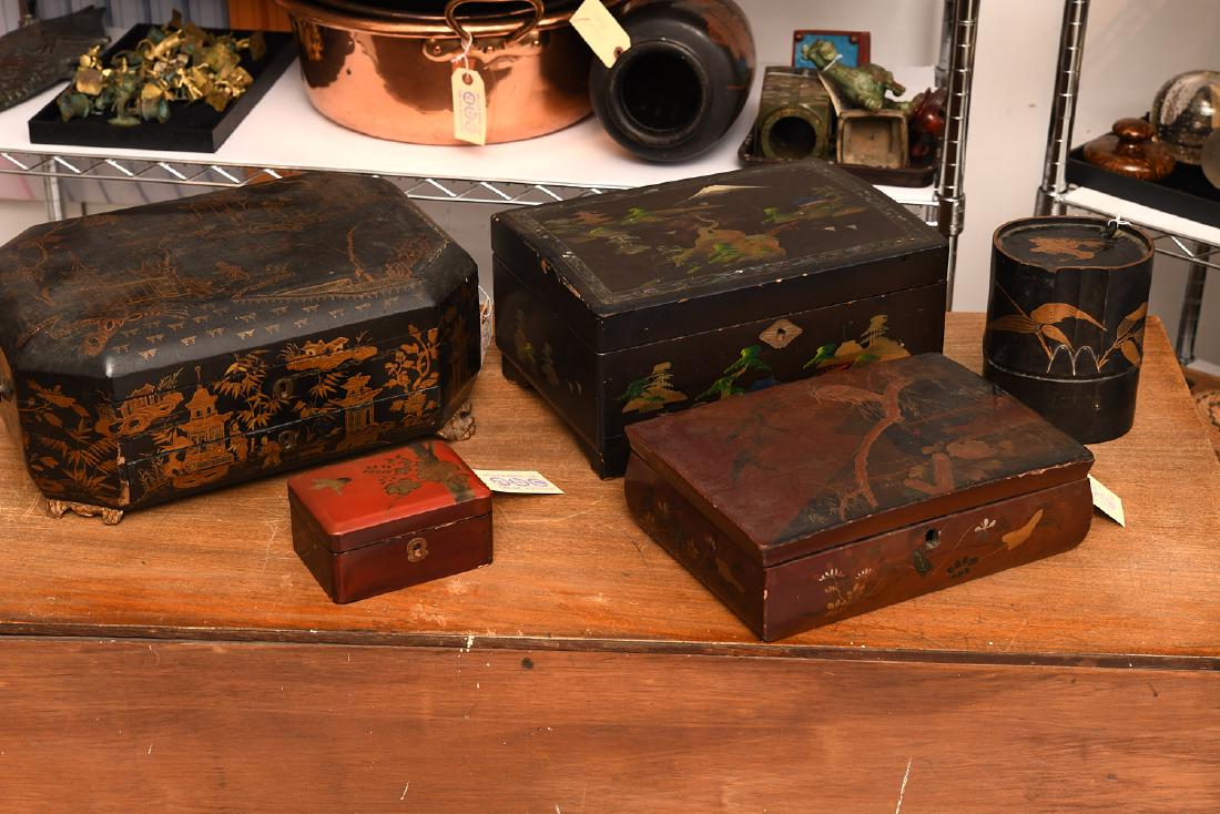 (5) Chinese lacquer boxes (1 of 8)