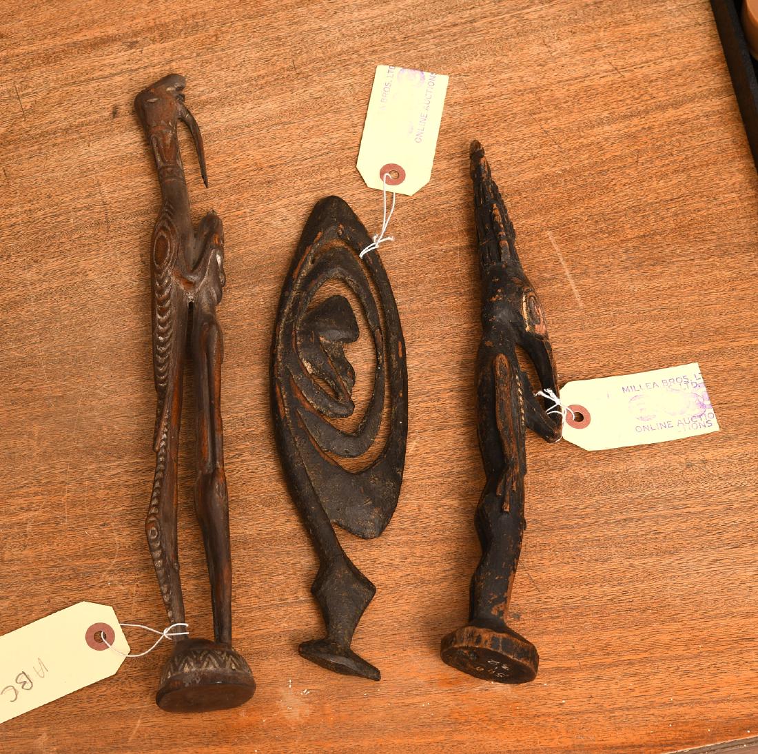 (3) old Tribal wood carved figures (1 of 9)