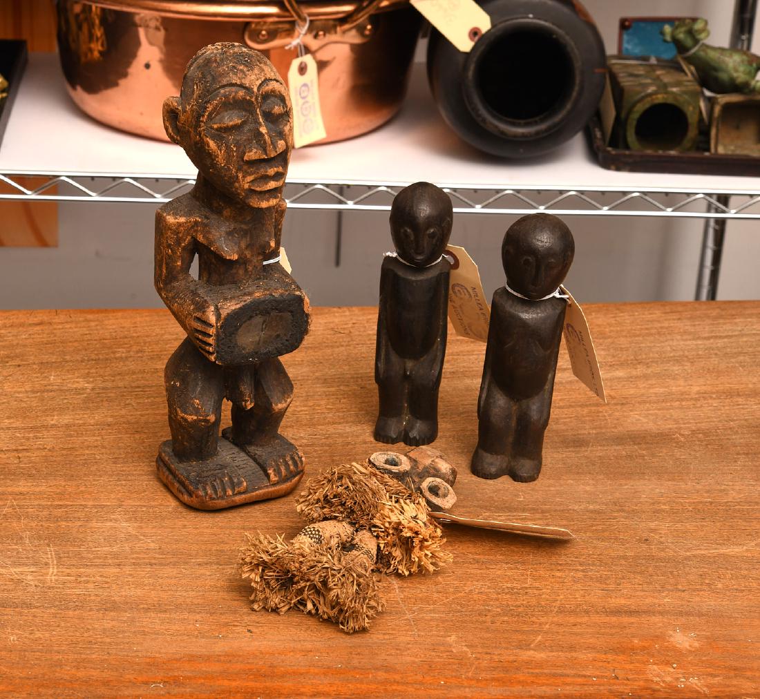 (4) tribal carved wood figures (1 of 6)