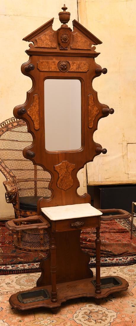 Victorian Renaissance Revival walnut hall stand (1 of 10)