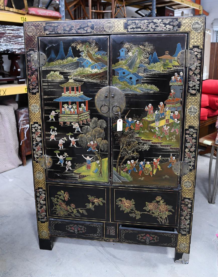Chinese coromandel lacquered cabinet (1 of 10)