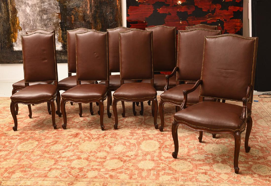 Set (10) French style high back dining chairs (1 of 10)
