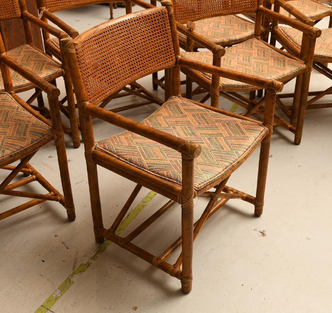 Set (8) McGuire caned bamboo dining chairs (1 of 6)