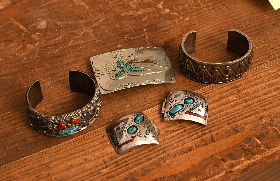Native American silver, turquoise & coral jewelry (1 of 7)