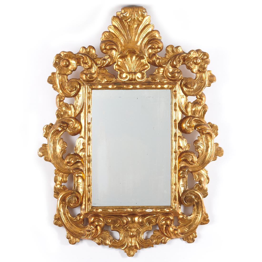 Italian Baroque style giltwood wall mirror (1 of 8)