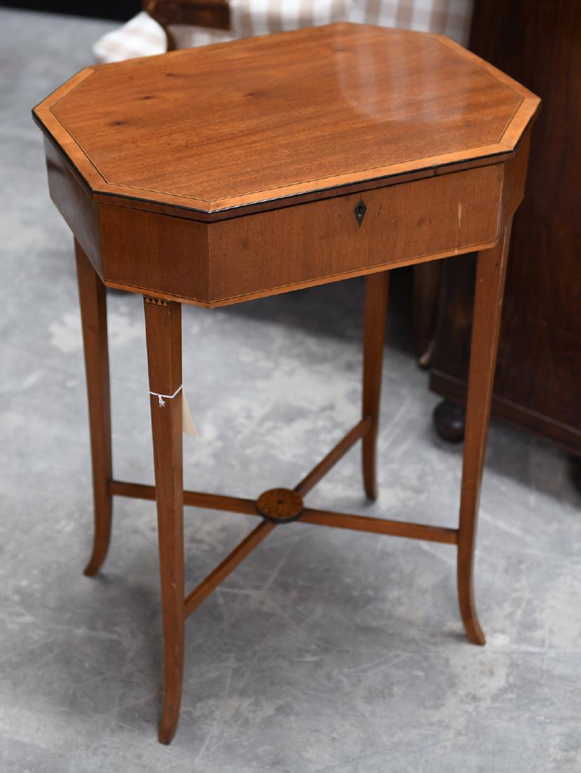 Nice Edwardian satinwood inlaid work table (1 of 8)