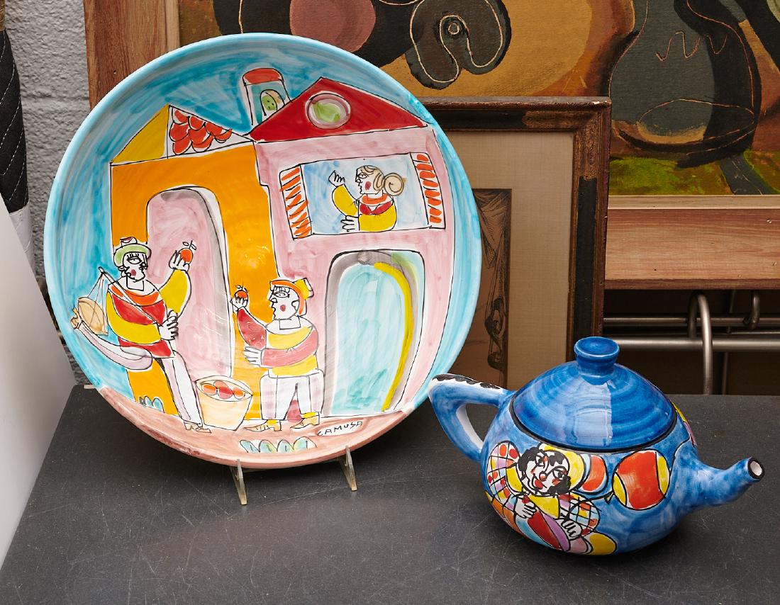Desimone Italian pottery teapot and dish (1 of 10)