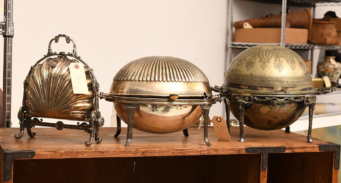 (3) silver plated bun warmers (1 of 10)