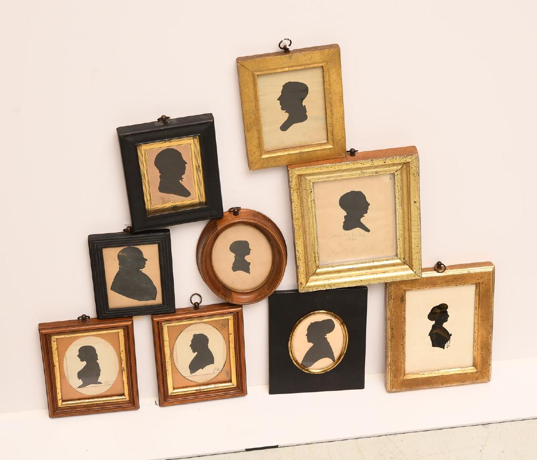 Collection (9) framed silhouettes (1 of 8)