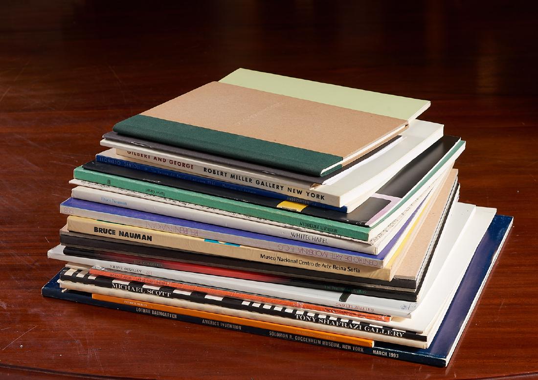 BOOKS: (20) Artist Catalogs incl. Nauman Schnabel: BOOKS: (20) Artist Catalogs incl. Nauman Schnabel, 20 volumes of artists exhibition catalogs or similar comprised of 1) Bruce Nauman, Museo Nacional Centro de Arte Reina Sofia, 1994. Tears to title pa