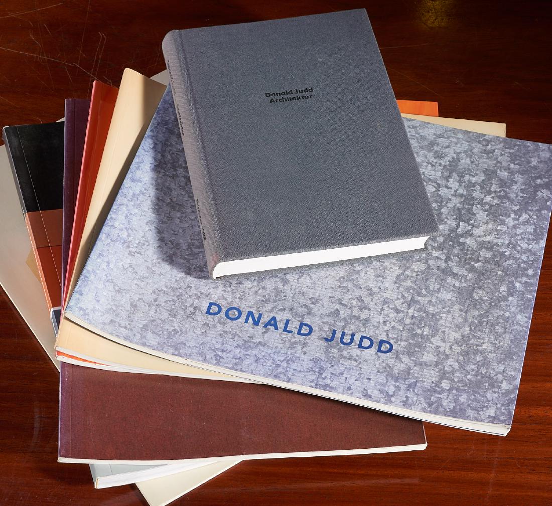BOOKS: (8) Vols Donald Judd incl Architektur 1989: BOOKS: (8) Vols Donald Judd incl Architektur 1989, 8 volumes, comprised of 1) Donald Judd Architektur. Publikation anlablich der Ausstellung im Wesfalischen Kunstverein Munster. 1989. Hardcover. 5.5"w