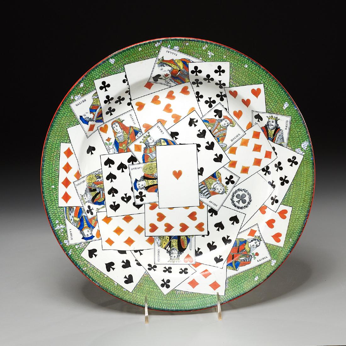 Creil et Montereau faience playing cards charger (1 of 5)