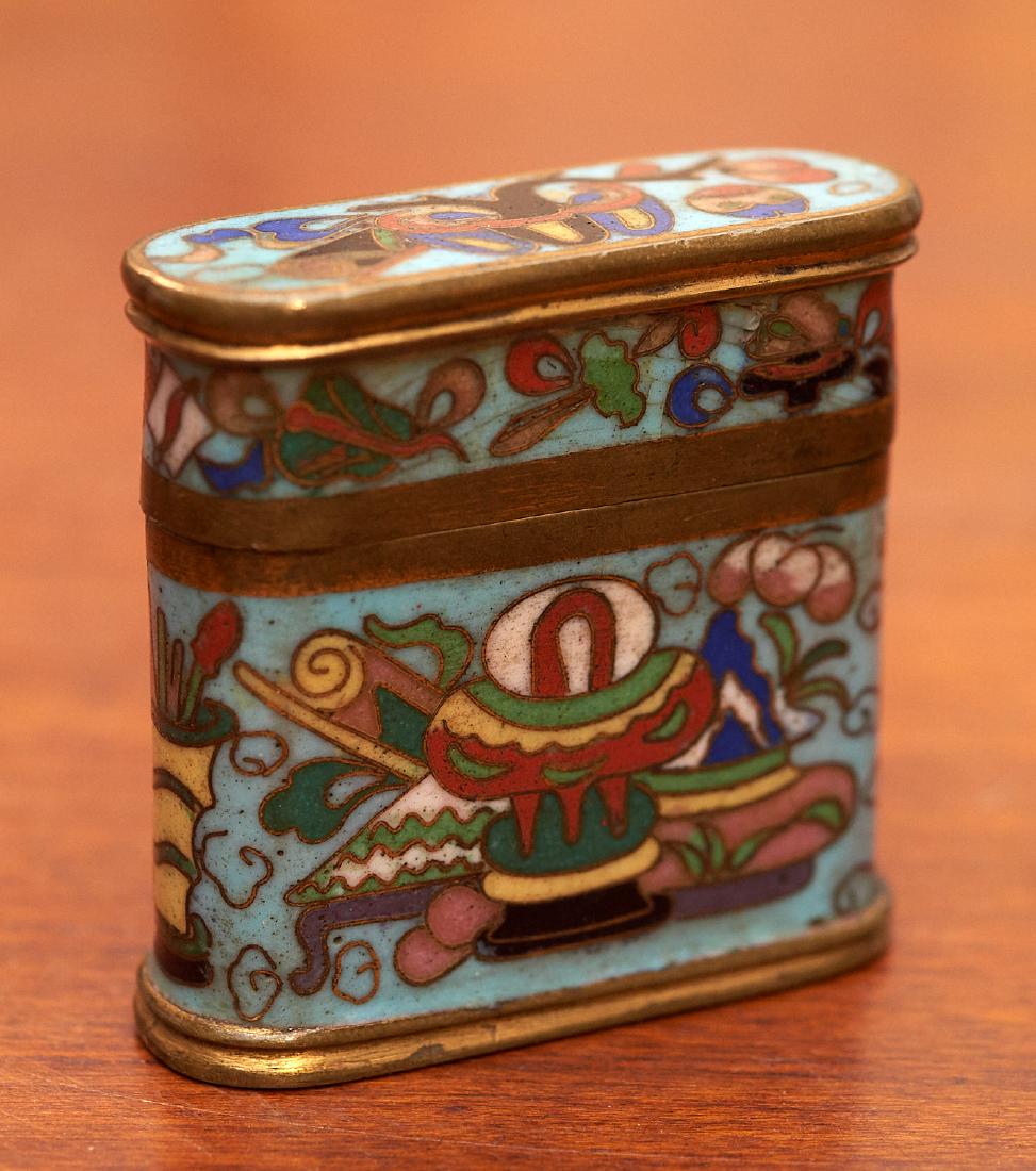 Antique Chinese cloisonne match safe (1 of 5)