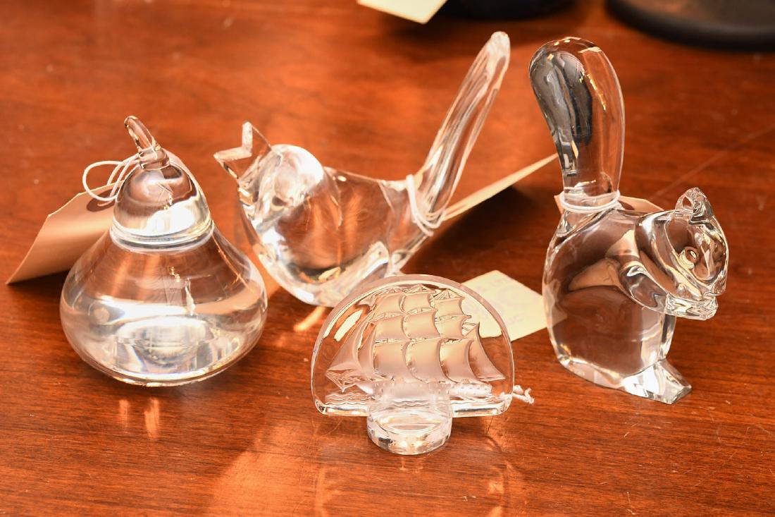 Steuben, Lalique, & Baccarat figural paperweights (1 of 7)