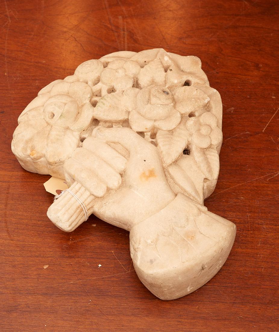 Victorian white marble relief carving (1 of 4)