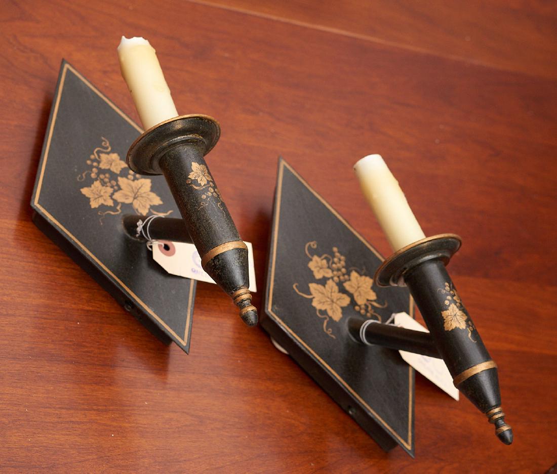 Pair Vaughn parcel gilt tole sconces (1 of 6)