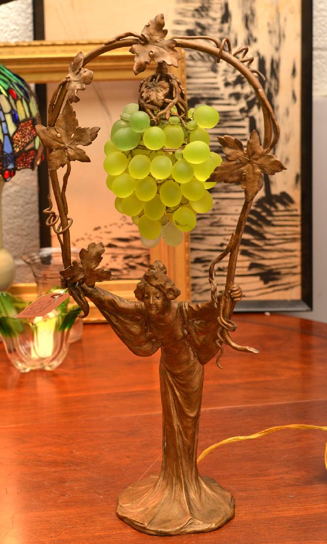 Art Nouveau style gilt metal figural lamp (1 of 8)