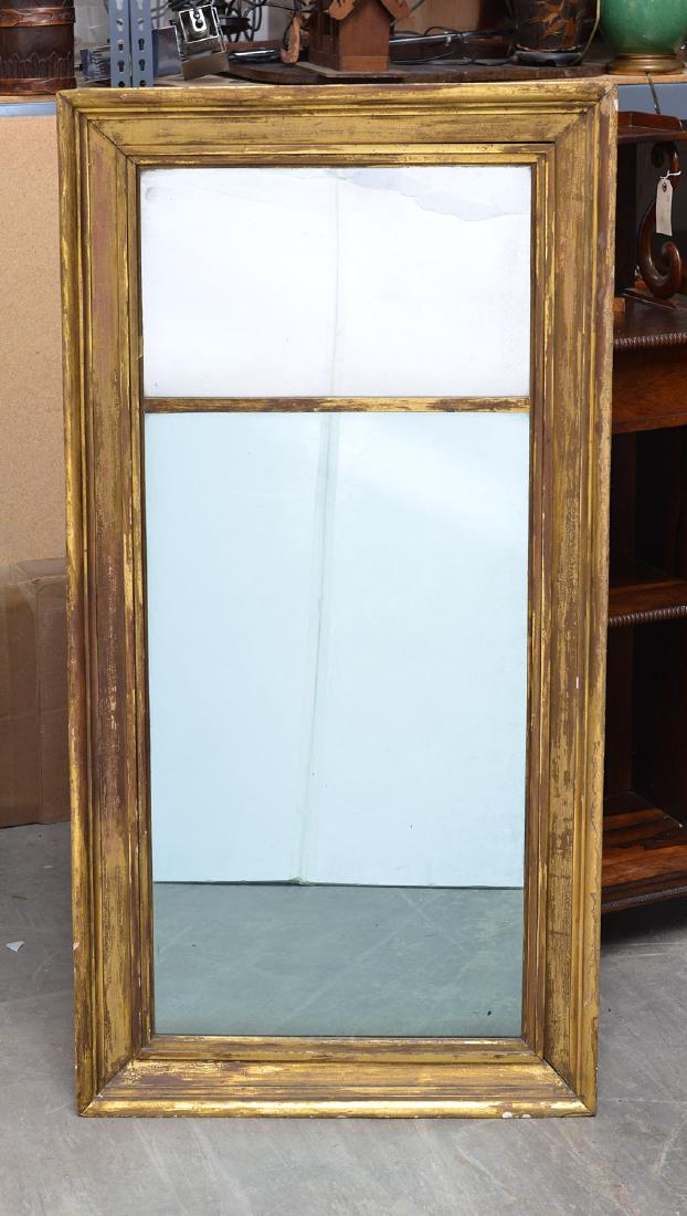 Antique giltwood pier mirror: Antique giltwood pier mirror, 19th c., probably American, 53.75"h x 27.5"w