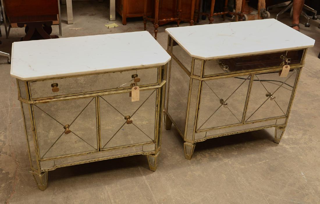 Pair Hollywood Regency style mirrored cabinets (1 of 10)