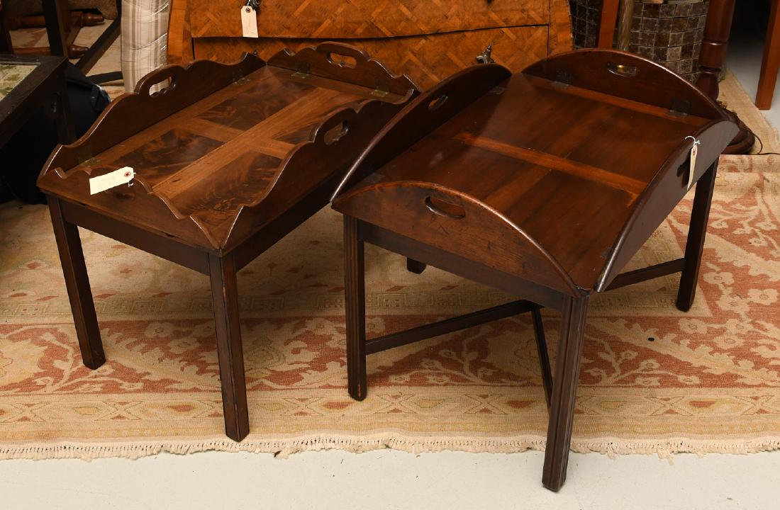 (2) Regency style mahogany butlers tray tables (1 of 9)