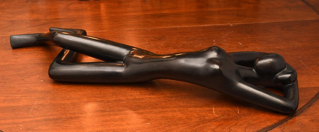 Southeast Asian School, Modernist bronze: Southeast Asian School, Modernist bronze, Southeast Asian School (20th c.), Reclining nude in the style of Kamin Lertchaiprasert, bronze sculpture, signed on underside of leg (poss. Thai), 5.25"h x 30