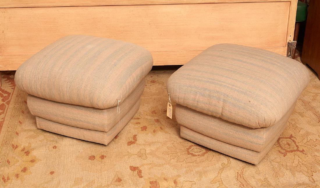 Pair designer stacked cushion stools (1 of 6)