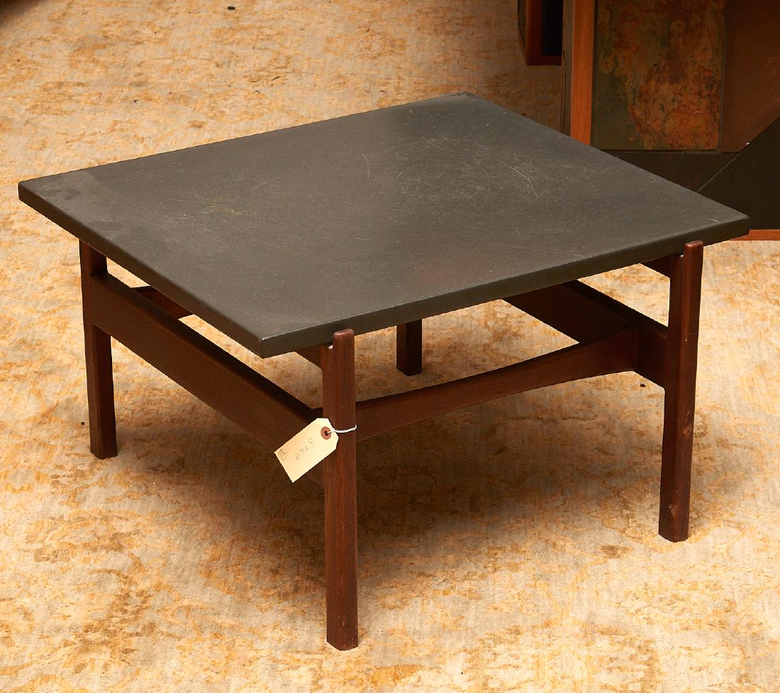 Jens Risom walnut and slate side table (1 of 8)