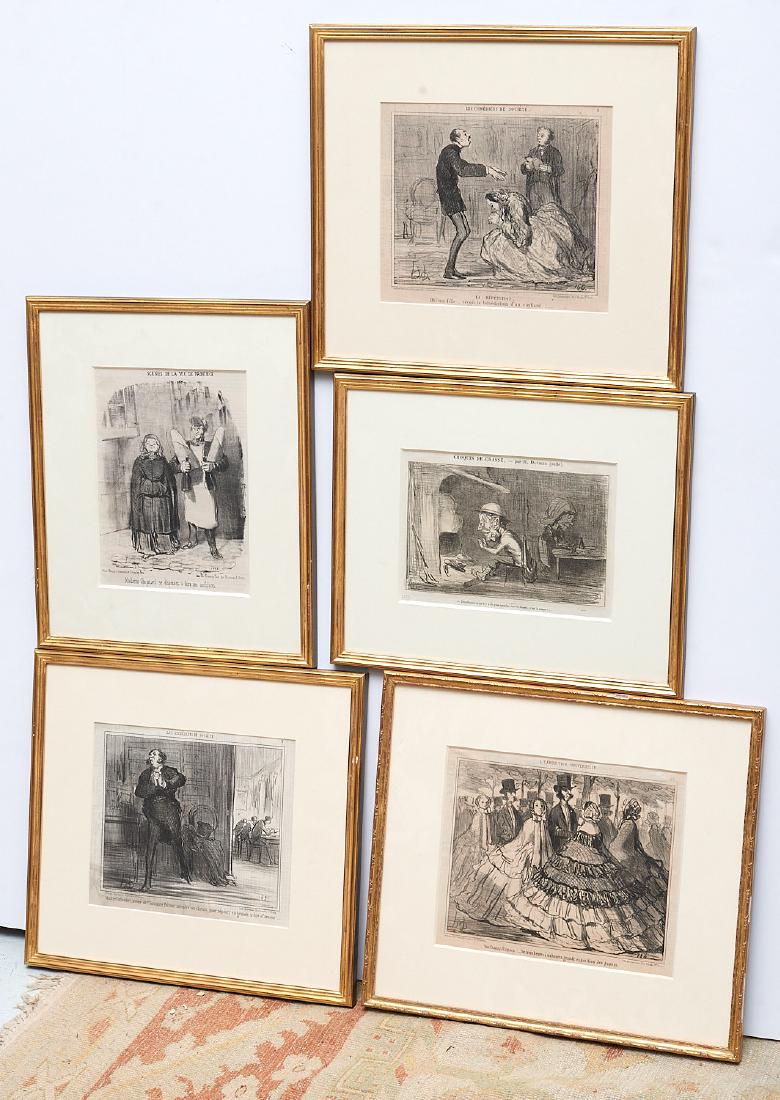 Honore Daumier, (5) lithographs (1 of 10)