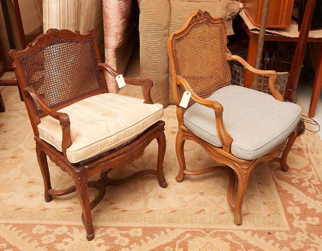 (2) Regence carved and caned fauteuils (1 of 10)