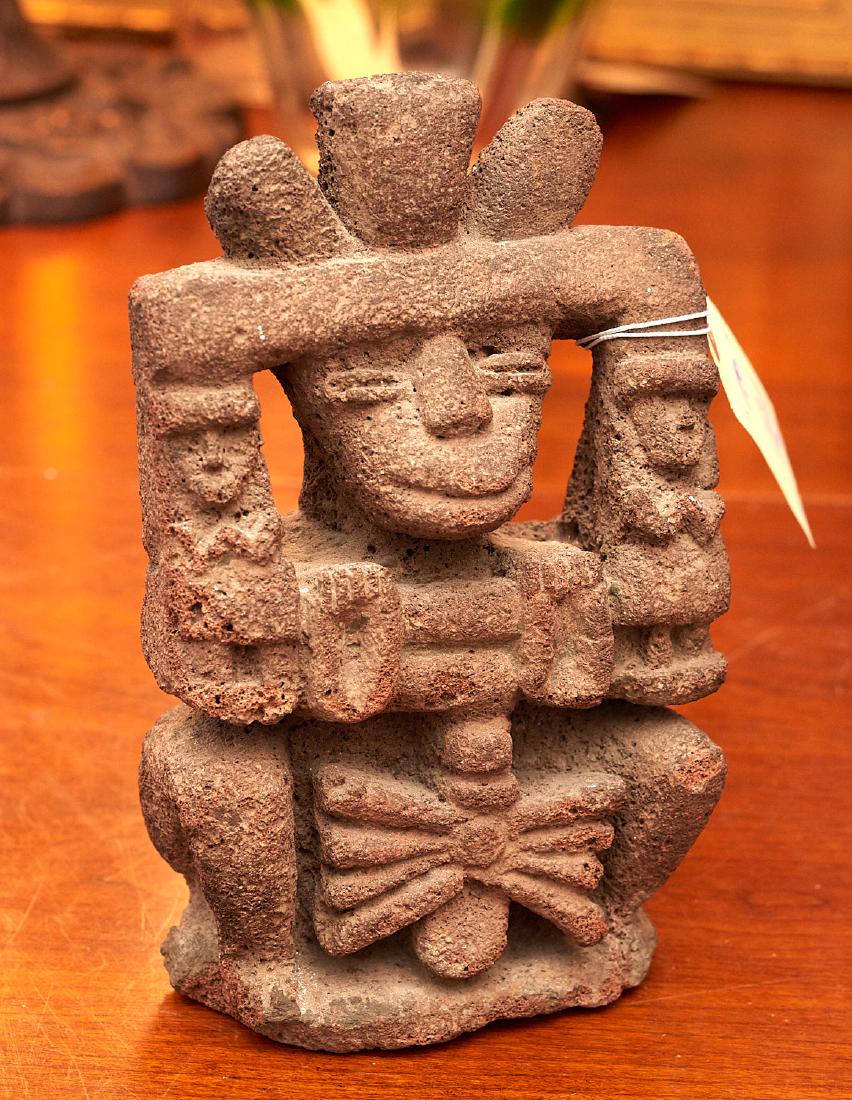 Pre-Columbian carved volcanic stone deity (1 of 6)