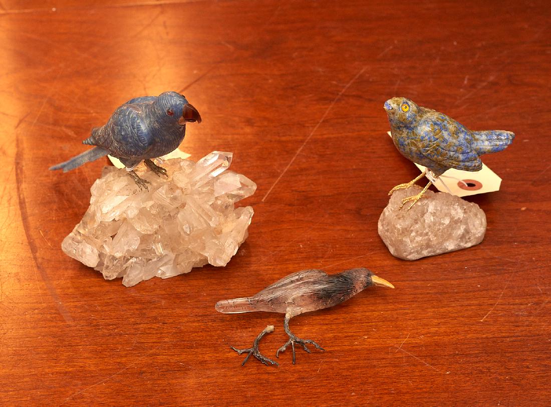 (3) specimen stone exotic bird figures (1 of 8)