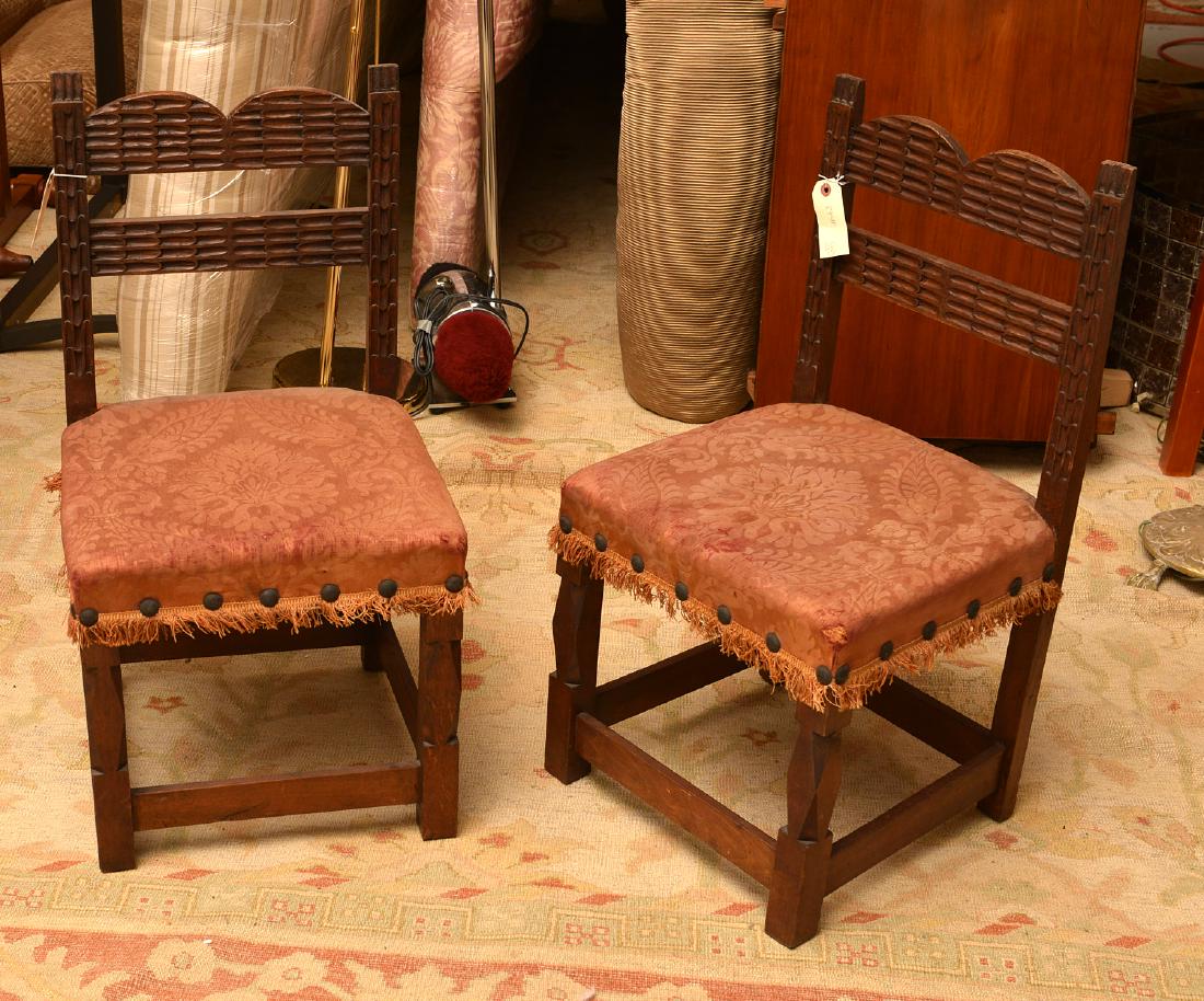 Pair Continental Baroque style child's chairs (1 of 6)
