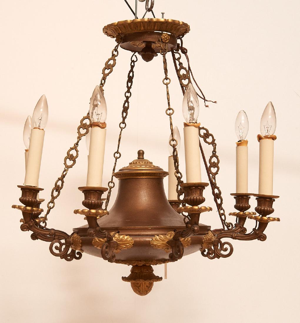 Charles X style bronze 8-arm chandelier (1 of 5)