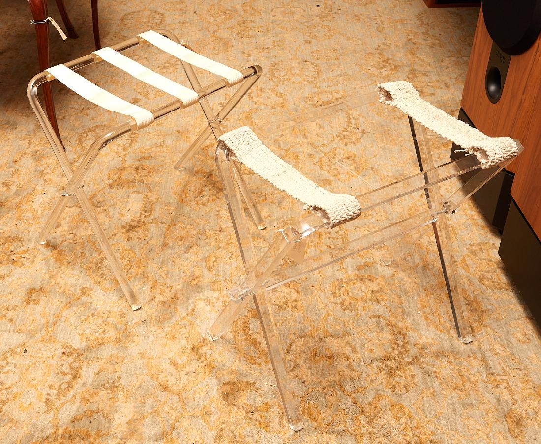 (2) chic lucite luggage racks (1 of 9)