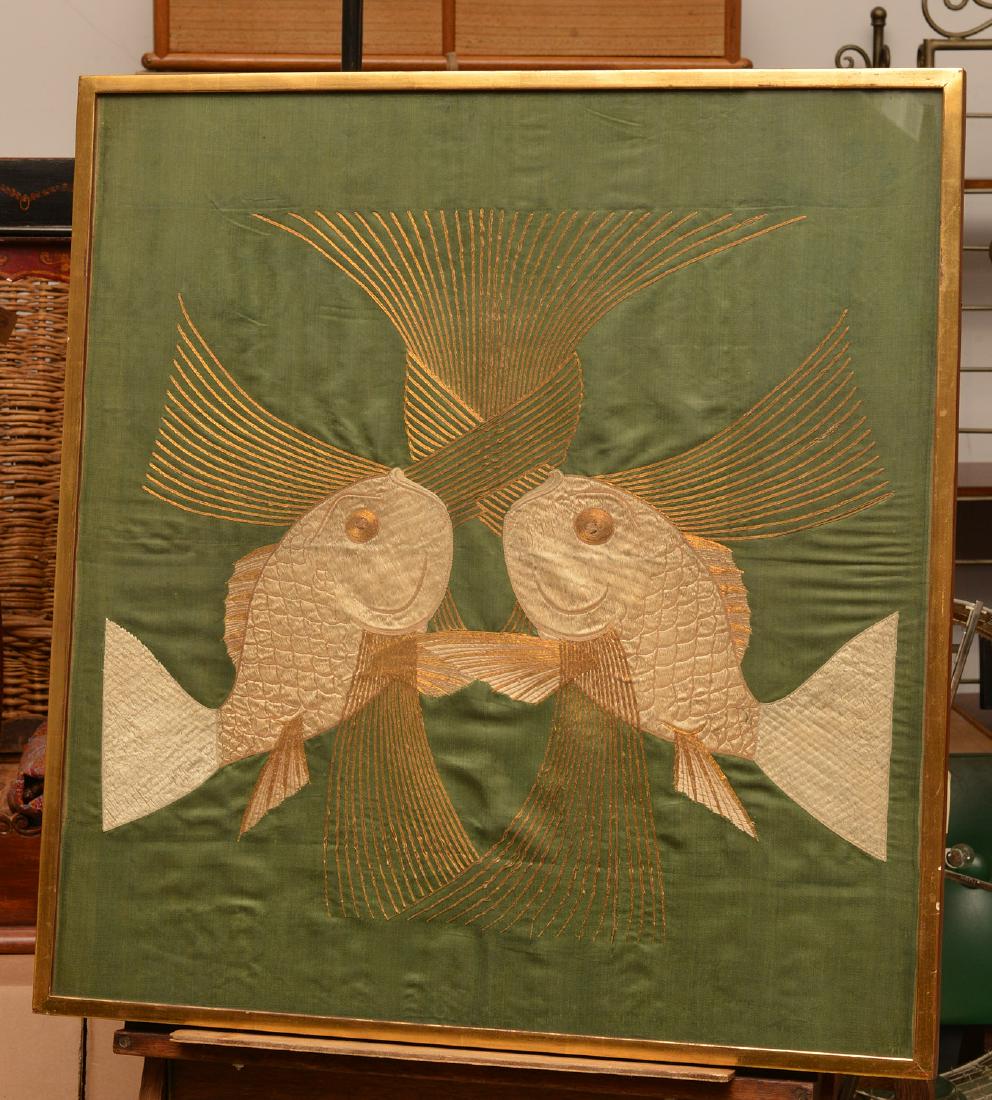 Japanese silk embroidered panel (1 of 7)