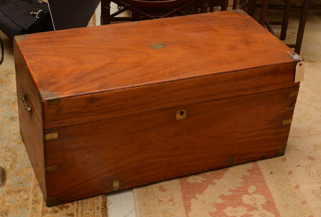 Antique brass bound camphor wood chest (1 of 6)