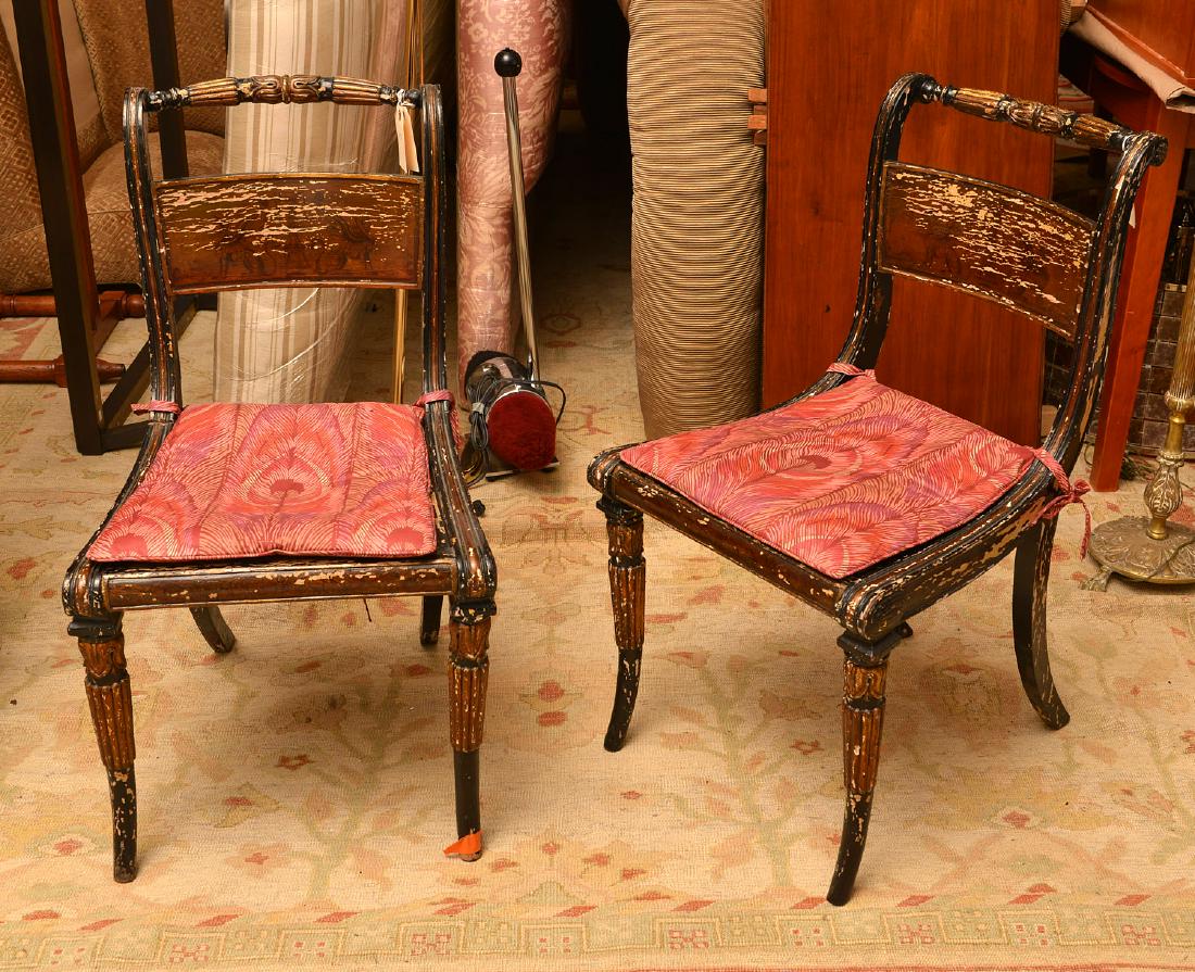Pair Regency painted side chairs (1 of 9)