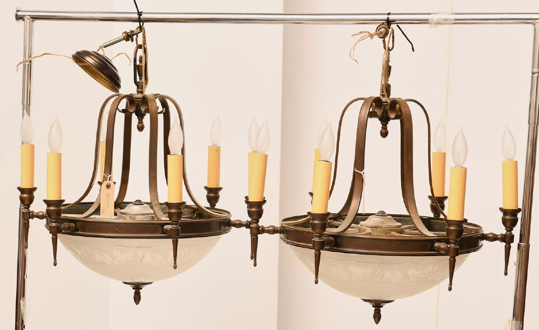 Pair Victorian style domed chandeliers (1 of 6)