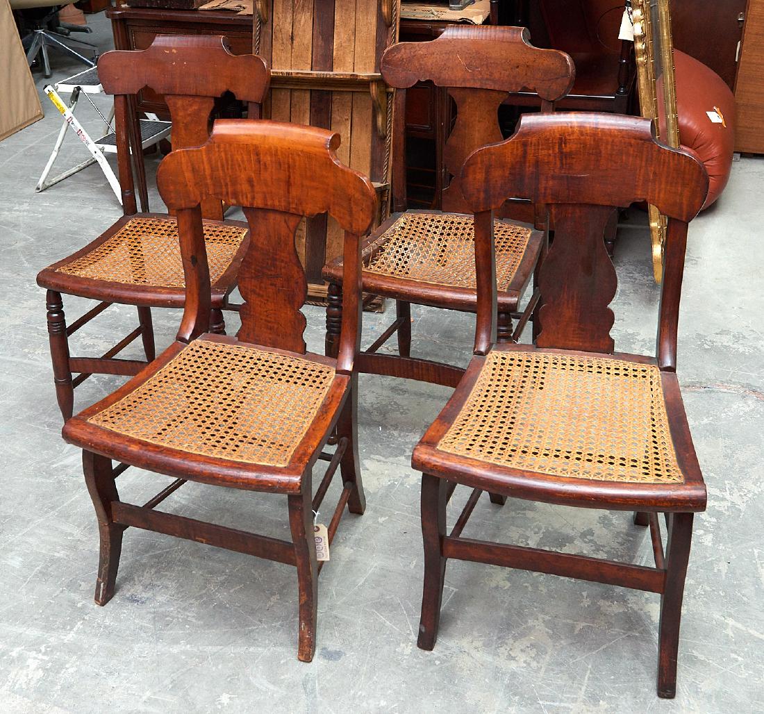 Set (4) antique American maple side chairs (1 of 8)