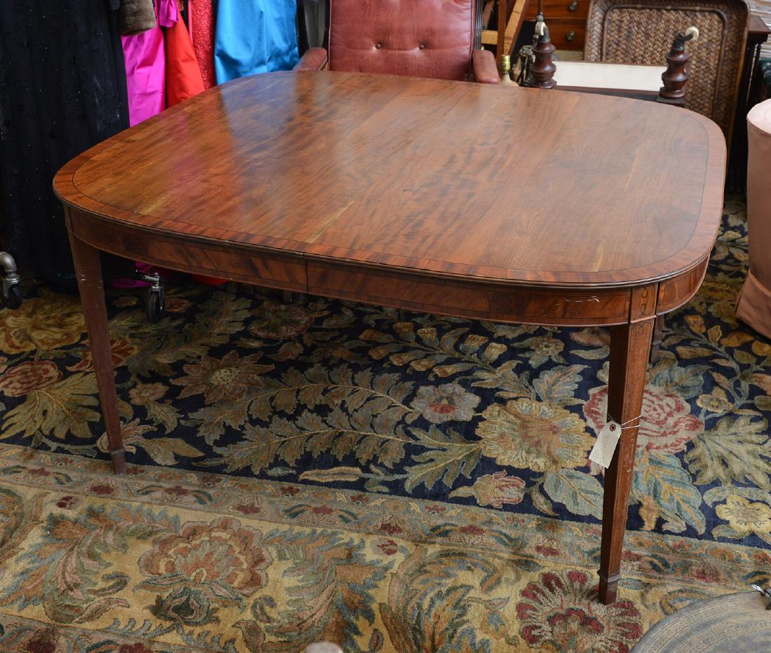 Hepplewhite style banded mahogany dining table (1 of 6)