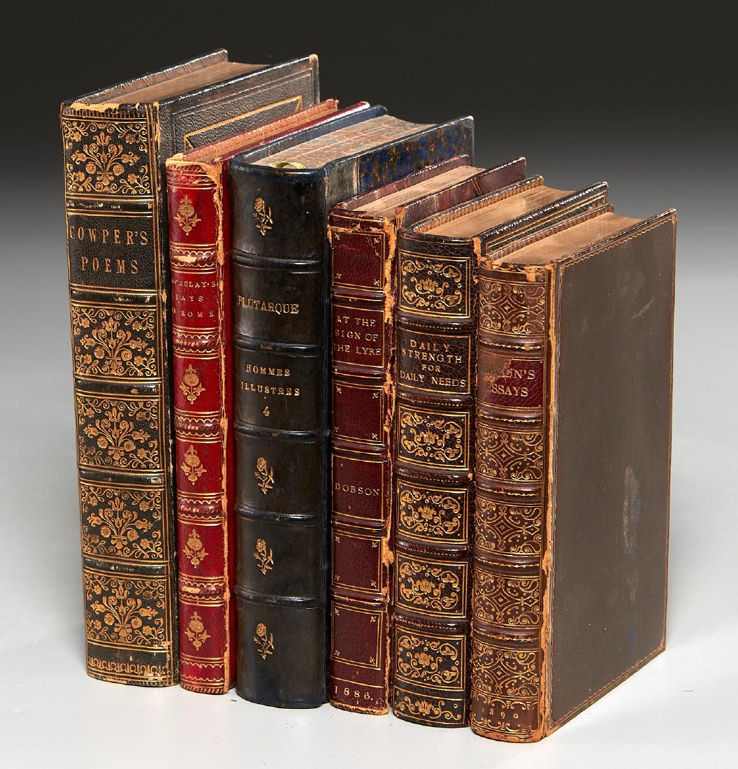 BOOKS: (6) Vols decorative leather bindings (1 of 10)