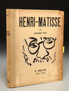 BOOKS: Henri-Matisse 1935 Roger Fry with pochoire: BOOKS: Henri-Matisse 1935 Roger Fry with pochoire, Roger Fry. Henri-Matisse. E. Weyhe, New York / Zwemmer, London / Editions des Chroniques du Jour, Paris. 1935. Hardcover. 8.5"w x 10"h. 25 pages text