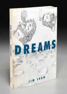 BOOKS: Jim Shaw SIGNED Dreams 1995: BOOKS: Jim Shaw SIGNED Dreams 1995, Jim Shaw. Dreams. Smart Art Press, Volume 1 Number 8. 1995. Softcover. 5.75"w x 8"h. unpaginated. Inscribed "To Janelle" and signed "Jim Shaw" on the title page. Bl