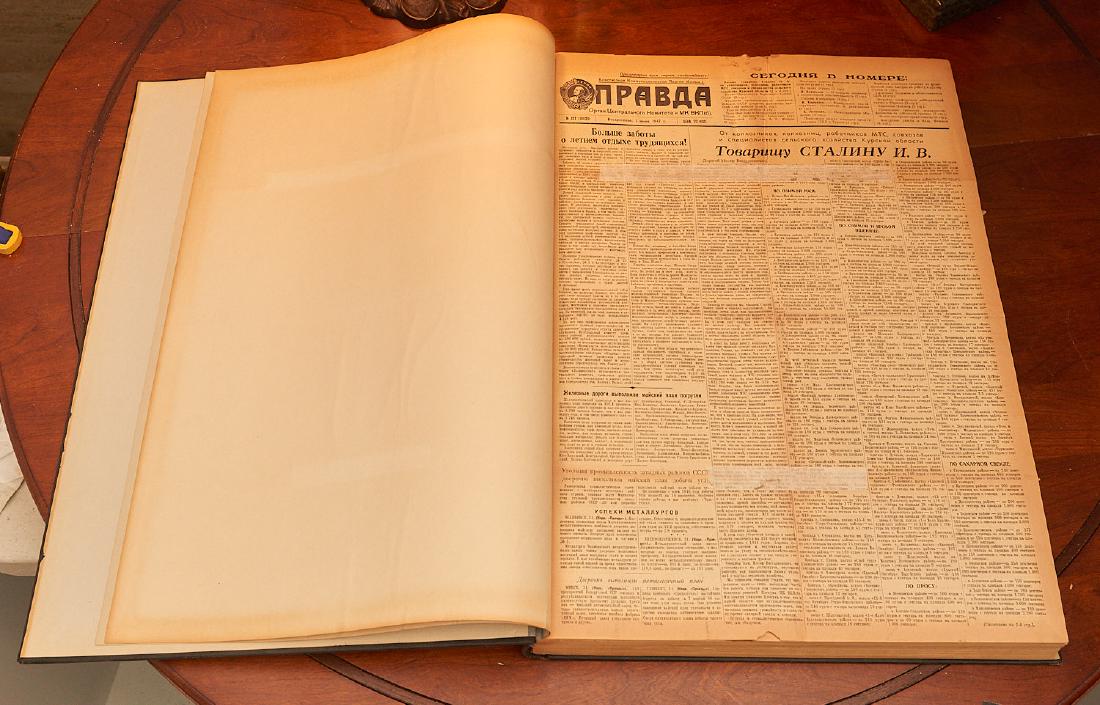 NEWSPAPERS: Russian Pravda 1947 bound volume (1 of 5)